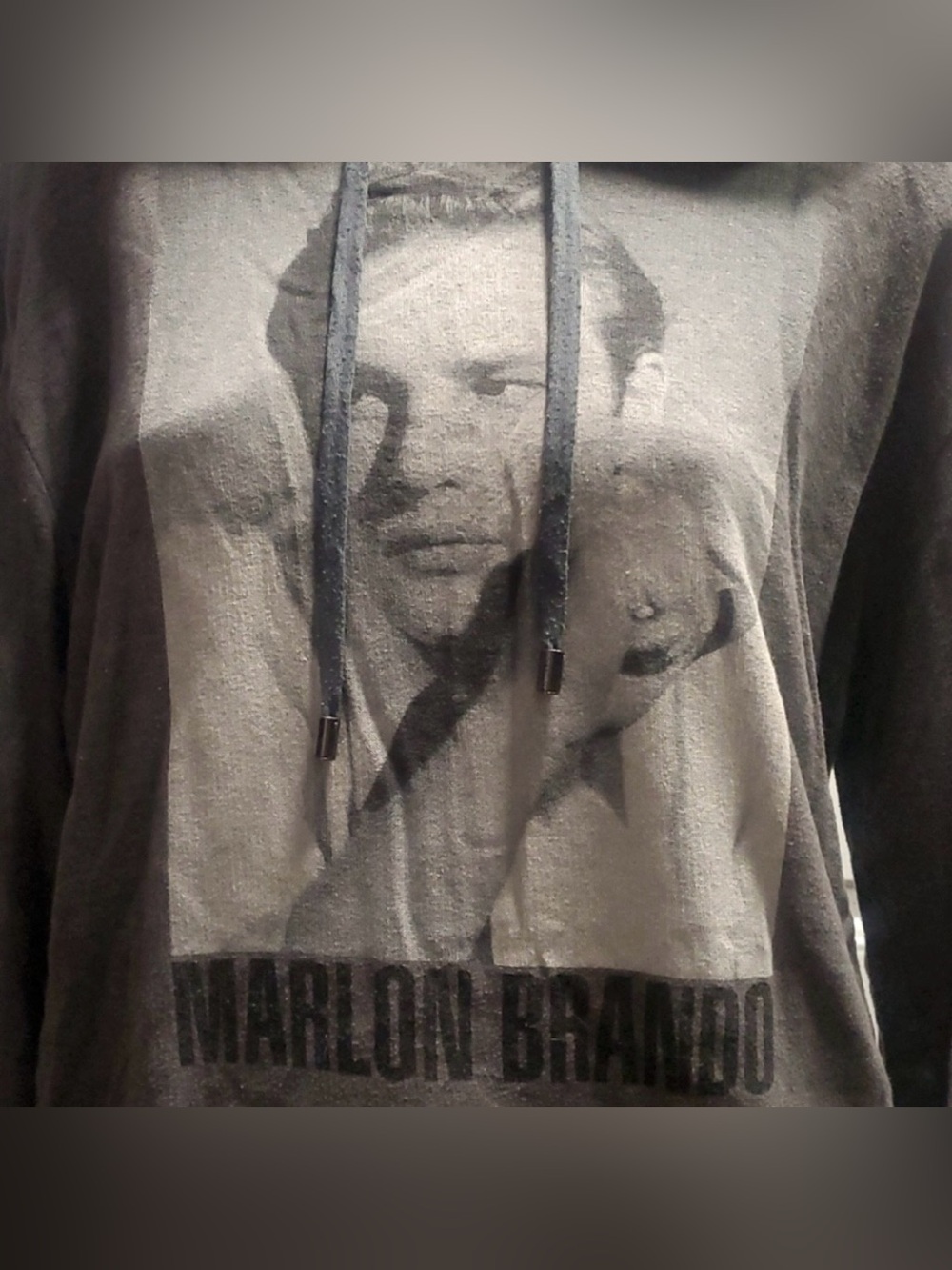 DOLCE & GABBANA Marlon Brando Graphic Pullover Hoodie Gray - Picture 2 of 5